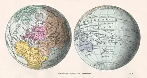 Predominantly Prints: EARTHS HEMISPHERES 1870