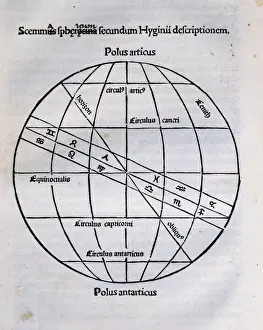 1485 Prints: Earths Sphere according the author. Engraving in Poeticon A