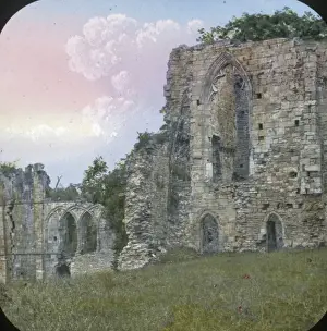 Refectory Prints: Easby Abbey, Exterior view of the Refectory, North Yorkshire