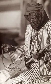 Minstrel Prints: East African Jewish Bedouin Musician in Jerusalem, Israel