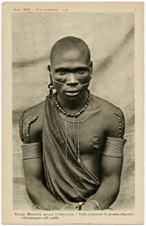 Images Dated 22nd September 2016: East African Tribesman - Extensive Scarification, Nose Chain