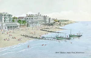 Worthing Prints: East Beach from the Pier, Worthing, West Sussex