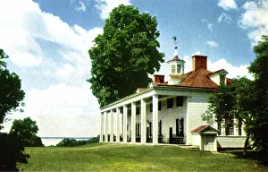 Washingtons Prints: East Front of George Washington's Home, Mount Vernon