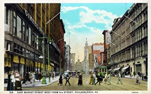 Philadelphia Prints: East Market Street West from 8th Street, Philadelphia