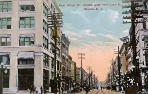 Elmira Prints: East Water Street, Elmira, New York State, USA