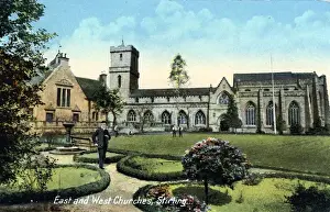 Stirlingshire Prints: East & West Churches, Stirling, Stirlingshire