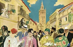 Mantilla Prints: Easter Morning in Seville in Peter