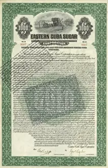 Certificates Prints: Eastern Cuba Sugar Share