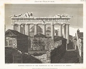 Athenian Prints: Eastern portico of the Parthenon on the Acropolis of Athens, Gre