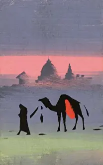 Eastern scene - Arab man and camel