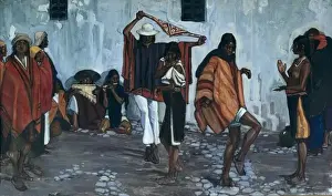 Poncho Prints: Ecuador. Indigenous painting. Dancec. ECUADOR