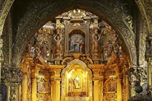 ECUADOR. Quito. Convent of San Francisco. Main altarpiece