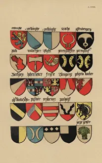 Ecus or blazons of the German nobility, 15th century