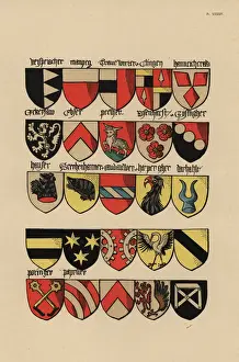 Ecus or blazons of the German nobility, 15th century