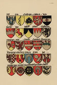 Ecus or blazons of the German nobility, 15th century