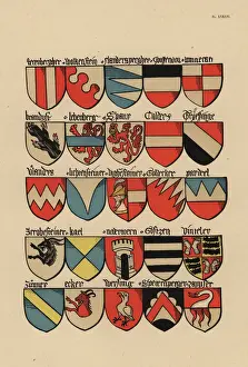 Ecus or blazons of the German nobility, 15th century