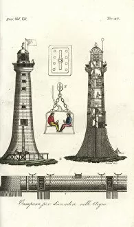 Eddystone Lighthouse, diving bell, and an underwater tunnel
