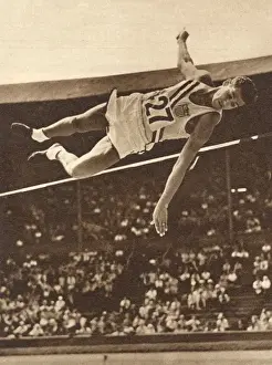 Jumps Prints: Edelman does the high jump, 1948 London Olympics