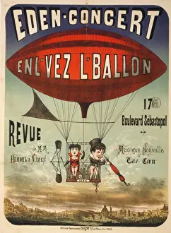 Tissandier Prints: Eden-concert, enl vez l ballon revue de m. m. Hermil & Numes