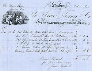 Edinburgh engravers receipt, 1849 Edinburgh engravers receipt, 1849