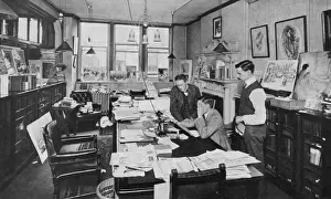 Submitted Prints: In the editors room: a special artists drawing is brought