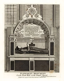 Images Dated 27th February 2020: Edmund Plowdens monument in the Temple Church