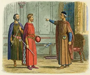 Threatens Prints: Edward I Threatens Roger