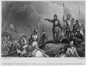 Crecy Gallery: Edward III refusing to send aid to his son