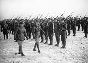 Inspection Prints: Edward, Prince of Wales, visiting Western Front, WW1