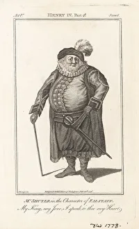1776 Prints: Edward Shuter as Falstaff in King Henry IV, Part 2, 1761
