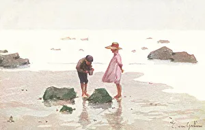 Goethem Prints: Edwardian Beach Scene