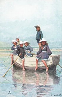 Goethem Prints: Edwardian Beach Scene