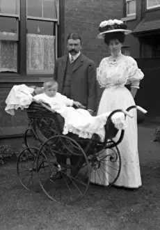 Pram Prints: Edwardian couple with baby