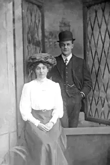 Edwardian couple posing
