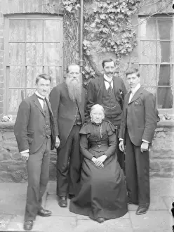 Paved Prints: Edwardian family group of five, Mid Wales