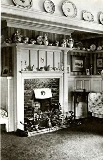 Kodak Collection: Edwardian fireplace with ornaments
