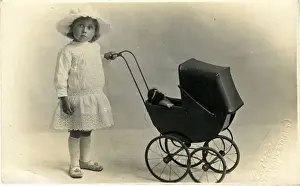 Edwardian Girl with Pram, Bath, England