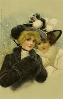 Edwardian ladies in winter