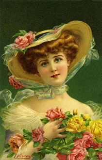 Edwardian lady with roses