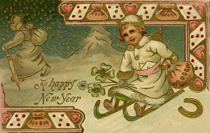 Edwardian New Year postcard Edwardian New Year postcard