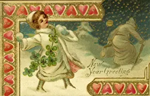Edwardian New Year postcard