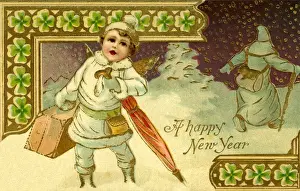 Edwardian New Year postcard