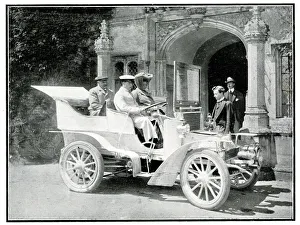 21st Gallery: Three Edwardian people in a veteran car