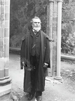 Pillar Collection: Edwardian schoolmaster in academic gown, Mid Wales