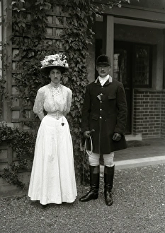Lacy Gallery: Edwardian woman and man in hunting attire