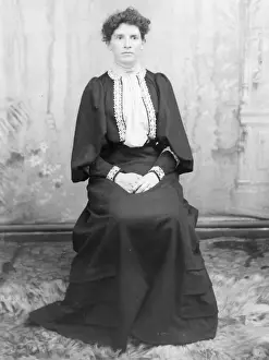Distracted Prints: Edwardian woman in studio photo, Mid Wales