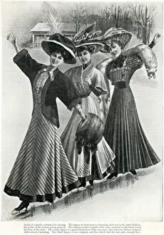 Images Dated 23rd April 2019: Edwardian women skating 1907