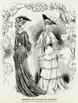 Images Dated 8th March 2016: Edwardian women wearing bell shaped skirts 1904