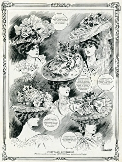 Images Dated 17th October 2017: Edwardian women wearing large hats with trimmings 1906
