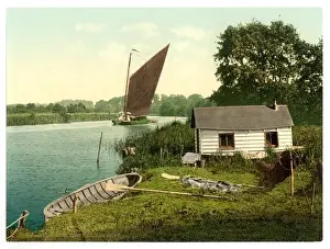 Eel fishers hut on the Bore, (i. e. Bure River) England